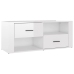 Mueble de TV madera contrachapada blanco brillo 100x35x40 cm