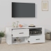 Mueble de TV madera contrachapada blanco brillo 100x35x40 cm