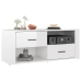 Mueble de TV madera contrachapada blanco brillo 100x35x40 cm