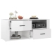 Mueble de TV madera contrachapada blanco brillo 100x35x40 cm