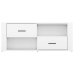 Mueble de TV madera contrachapada blanco brillo 100x35x40 cm