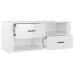 Mueble de TV madera contrachapada blanco brillo 100x35x40 cm