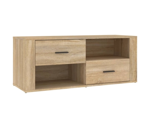 Mueble para TV madera contrachapada color roble 100x35x40 cm