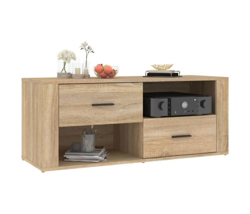 Mueble para TV madera contrachapada color roble 100x35x40 cm