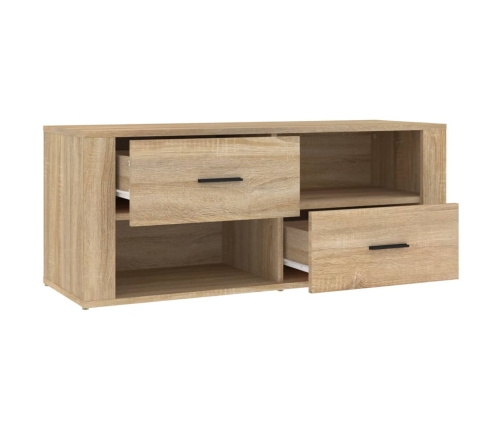 Mueble para TV madera contrachapada color roble 100x35x40 cm