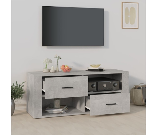 Mueble para TV contrachapada gris hormigón 100x35x40 cm