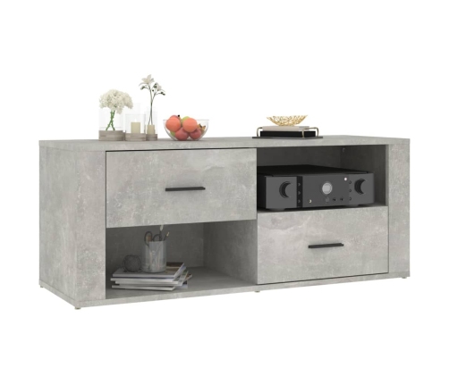 vidaXL Mueble para TV contrachapada gris hormigón 100x35x40 cm