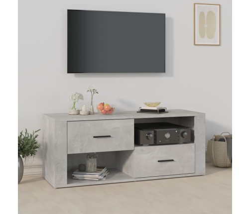 vidaXL Mueble para TV contrachapada gris hormigón 100x35x40 cm