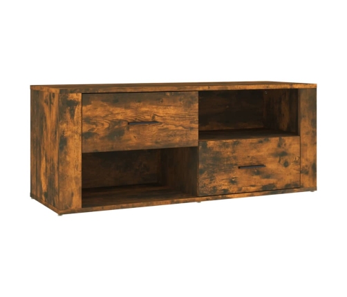 Mueble para TV madera contrachapada roble ahumado 100x35x40 cm