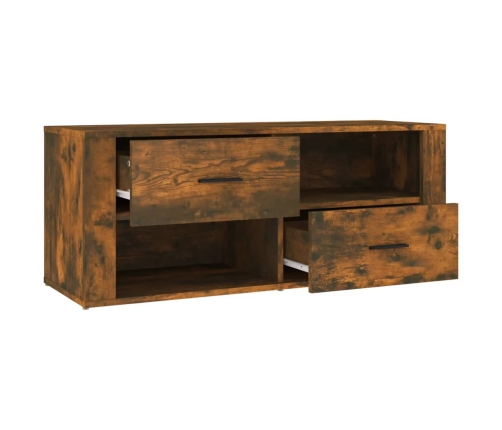 Mueble para TV madera contrachapada roble ahumado 100x35x40 cm