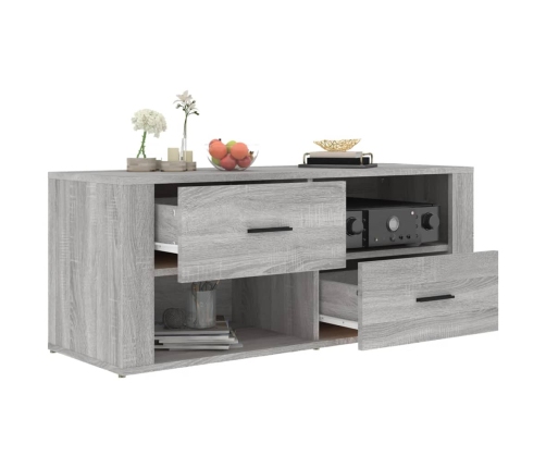 Mueble de TV madera contrachapada gris Sonoma 100x35x40 cm