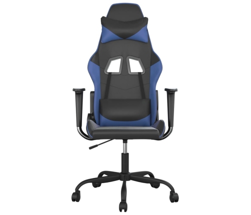 Silla gaming cuero sintético negro y azul