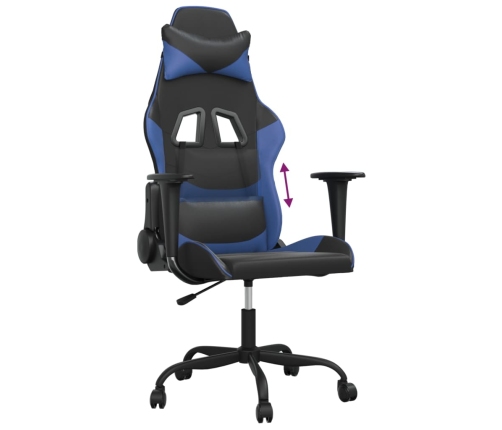 Silla gaming cuero sintético negro y azul