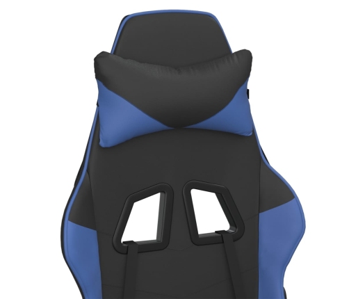 Silla gaming cuero sintético negro y azul