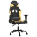 Silla gaming cuero sintético negro y dorado