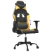 Silla gaming cuero sintético negro y dorado