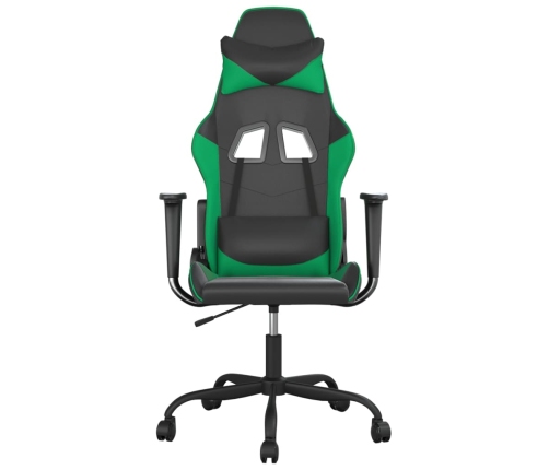 Silla gaming cuero sintético negro y verde