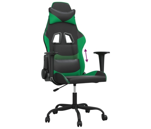 Silla gaming cuero sintético negro y verde