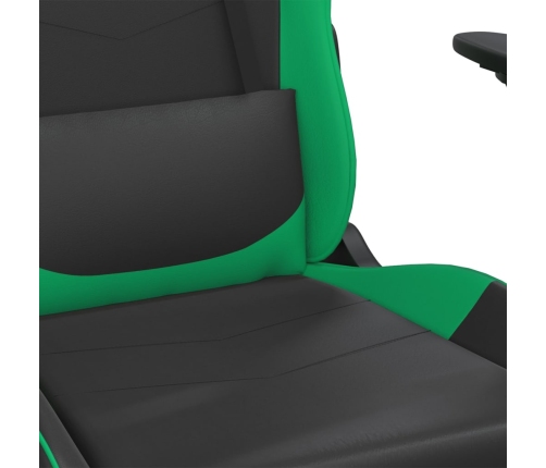 Silla gaming cuero sintético negro y verde