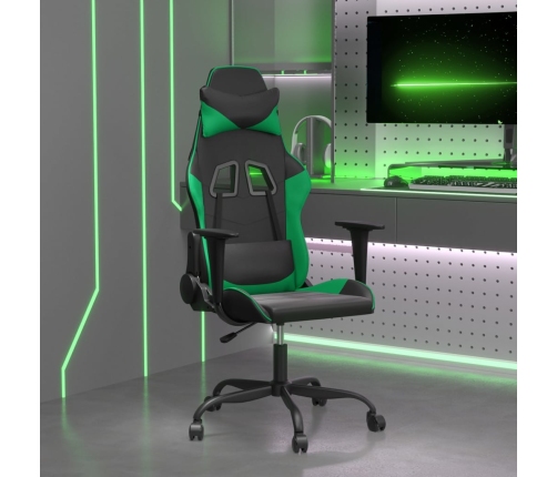 Silla gaming cuero sintético negro y verde