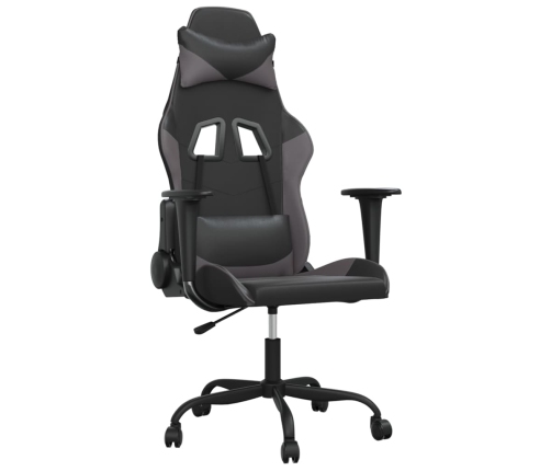 Silla gaming cuero sintético negro y gris