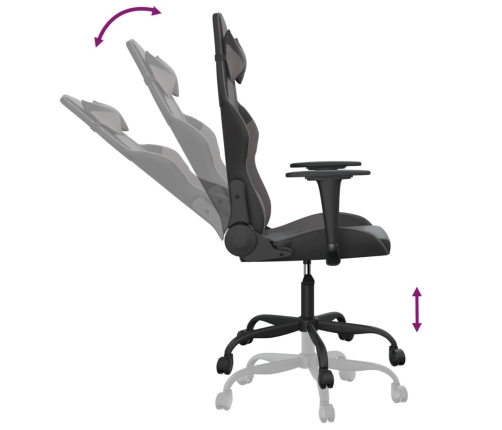 Silla gaming cuero sintético negro y gris