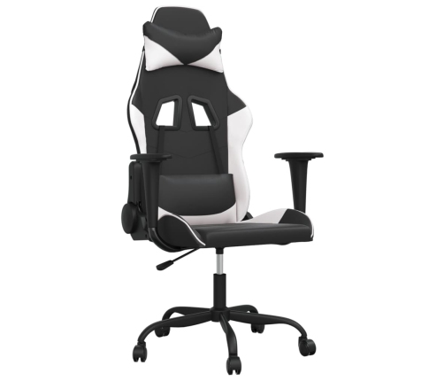 Silla gaming cuero sintético negro y blanco