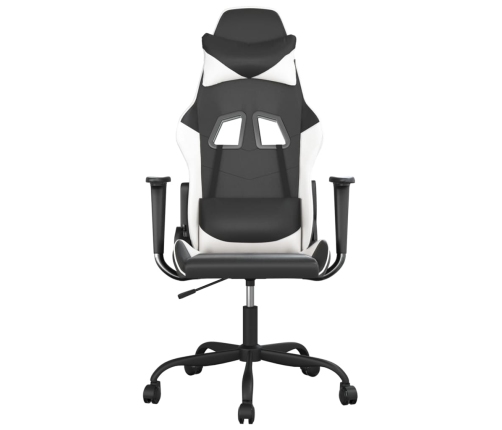 Silla gaming cuero sintético negro y blanco