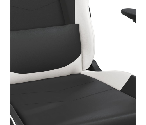 Silla gaming cuero sintético negro y blanco