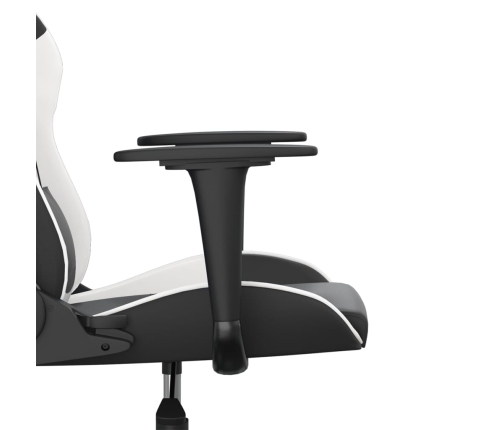 Silla gaming cuero sintético negro y blanco