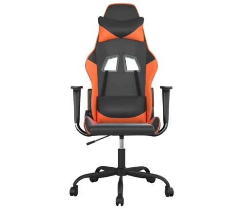 Silla gaming cuero sintético negro y naranja