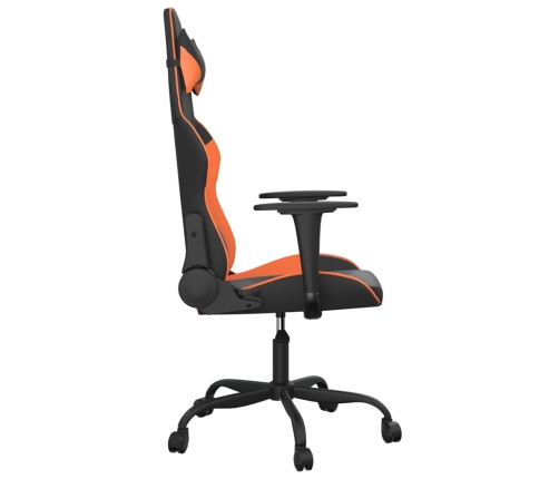 Silla gaming cuero sintético negro y naranja