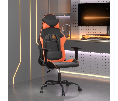 Silla gaming cuero sintético negro y naranja