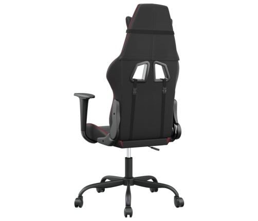 Silla gaming cuero sintético negro y rojo vino tinto