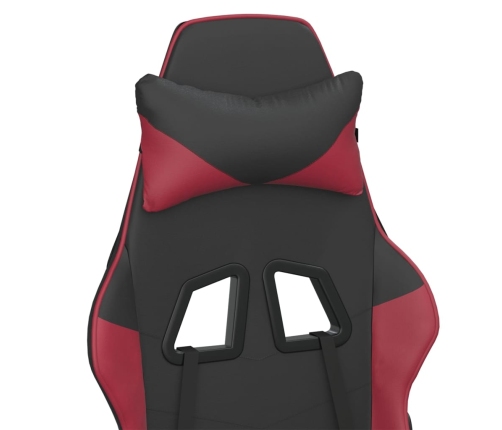 Silla gaming cuero sintético negro y rojo vino tinto