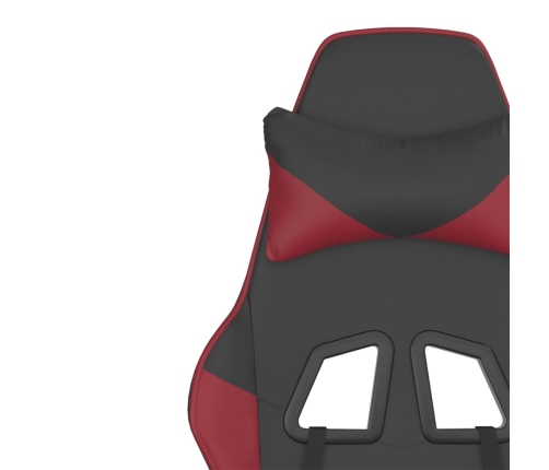 Silla gaming cuero sintético negro y rojo vino tinto