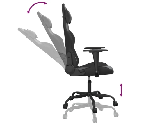 Silla gaming cuero sintético negro