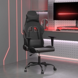 Silla gaming cuero sintético negro