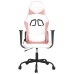 Silla gaming cuero sintético blanco y rosa