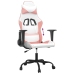 Silla gaming cuero sintético blanco y rosa