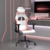 Silla gaming cuero sintético blanco y rosa