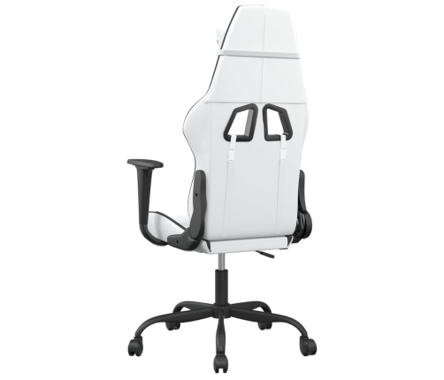 Silla gaming cuero sintético blanco y negro