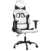 Silla gaming cuero sintético blanco y negro