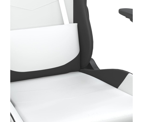 Silla gaming cuero sintético blanco y negro