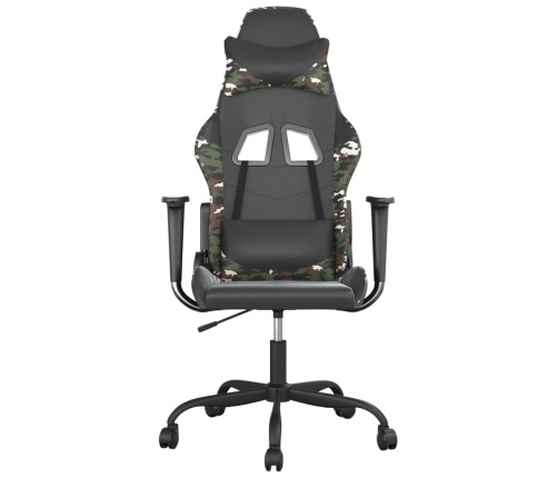 Silla gaming cuero sintético negro y camuflaje