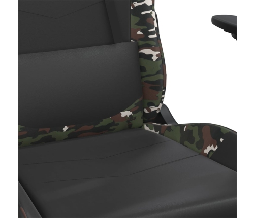 Silla gaming cuero sintético negro y camuflaje