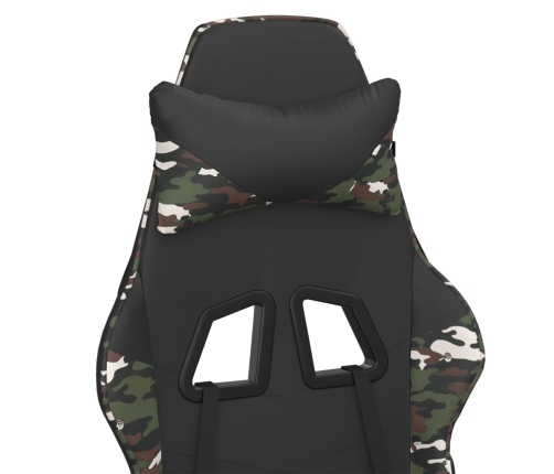 Silla gaming cuero sintético negro y camuflaje