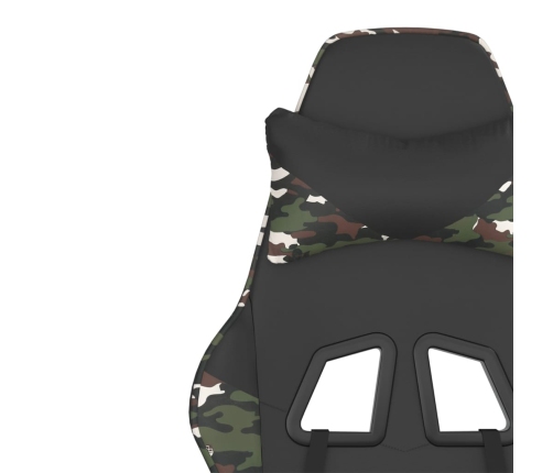 Silla gaming cuero sintético negro y camuflaje