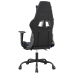 Silla gaming con reposapiés cuero sintético negro azul