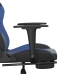 Silla gaming con reposapiés cuero sintético negro azul